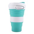 thumbnail image 1 of Foldable Portable Lightweight Silicone Cup with Cover for Water Coffee(Dark Green), 1 of 14