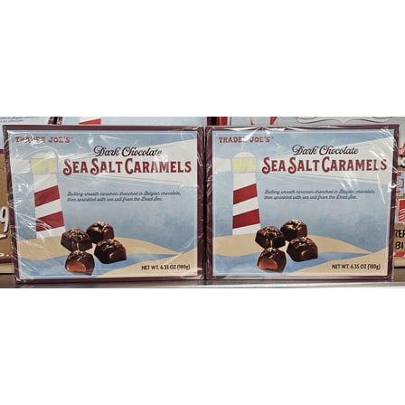 Trader Joe’s Dark Chocolate Sea Salt Caramels 6.35oz 180g (2 Boxes)