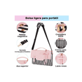 thumbnail image 2 of Maletín Crossbody Para Laptop 15.6 In Bolsa Tote Para Mujer Rosa rallas blanco con negro, 2 of 5