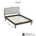 thumbnail image 2 of Roundhill Furniture Wyller Rubberwood Platform Bed, Natural Walnut Finish, Queen, 2 of 10