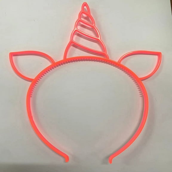 10 pc Luminous Plastic Headbands Unicorn Red 140x125mm