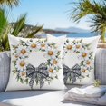 thumbnail image 4 of Outdoor Pillow Cover Bow Daisy Set of 2 Waterproof Throw Pillowcases Watercolor Wreath Decorative Patio Furniture Pillows for Couch Garden Indoor & Outdoor Use, 4 of 9
