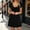 Black, variant on ClodeEU Women's V Neck Front Tie Short Sleeve Mini Dress,Casual Slim Waist Flared A Line Party Sundress Black,Women's Plus L