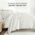 thumbnail image 5 of Noble Linens Gray Wheatfield Pattern Duvet Set 3-Piece Duvet Cover Set, Full/Queen, 5 of 10