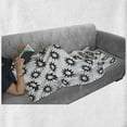 thumbnail image 6 of Monochrome Soft Flannel Fleece Throw Blanket, Illustration of Repeating Blast Forms Zigzags Sun-like Graphic, Cozy Plush for Indoor and Outdoor Use, 50" x 70", Charcoal Grey Multicolor, by Ambesonne, 6 of 6