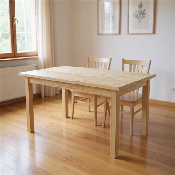 HomeRoots 548867 48 in. Natural Solid Wood Dining Table