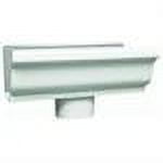 Amerimax Home Products Gutter End With Drop Outlet - Galvanized - 4 In, White — Indoor & Outdoor Use, NEC-Compliant