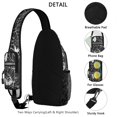 thumbnail image 3 of Sling Backpack,Ghost and Spider Web Halloween Pattern Crossbody Bag with Water Bottle Holder,Waterproof Sling Bag for Men/Women with Chest Phone Holder for Hiking,Travel, 3 of 6