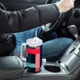 thumbnail image 4 of Yayeee 30oz Stainless Steel Tumbler with Straw and Handle Double-Wall Insulated Travel Water Bottle, Navy Blue Stripes, 4 of 8