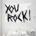 thumbnail image 1 of Quote Decor Tapestry, Motivation Positive Day Inspiring ' You Rock ' Slogan Teen Decor Print , Wall Hanging for Bedroom Living Room Dorm Decor, 80W X 60L Inches, Black and White, by Ambesonne, 1 of 2