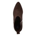thumbnail image 3 of AQUA COLLEGE Womens Brown Goring Back Pull-Tab Slip Resistant Waterproof Katlyn Pointed Toe Stacked Heel Zip-Up Suede Dress Chelsea 9.5 M, 3 of 4