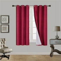 (SSS) 2-PC Burgundy Solid Blackout Room Darkening Panel Curtain Set, Two (2) Window Treatments of 37" Wide x 63" Length Each Panel
