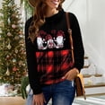 thumbnail image 3 of Sweatshirt for Women,Long Sleeve Tunic Tops Plaid Pullover Christmas Print Long Sleeve Turtleneck Top Shirts, 3 of 5