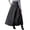Black, variant on Womens Long Maxi Woolen A Line Skirt Autumn Winter Plaid Skirt