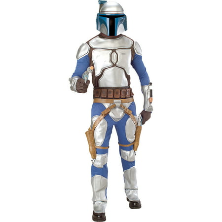 Morris Costumes Rubie's Co Mens Jango Fett Fabric jumpsuit with attached flexible vinyl armor. Includes matching gloves, 2 pc PVC mask Costume, Style