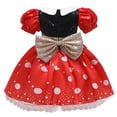 thumbnail image 3 of Toddler Girls Princess Dress Headband Costume Polka Dot Wedding Pageant Dress, 3 of 7