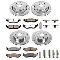 PowerStop Front and Rear Z36 Truck & Tow Carbon-Fiber Ceramic Brake Pad and Drilled and Slotted Rotor Kit Fits: DODGE Select Models K2166-36