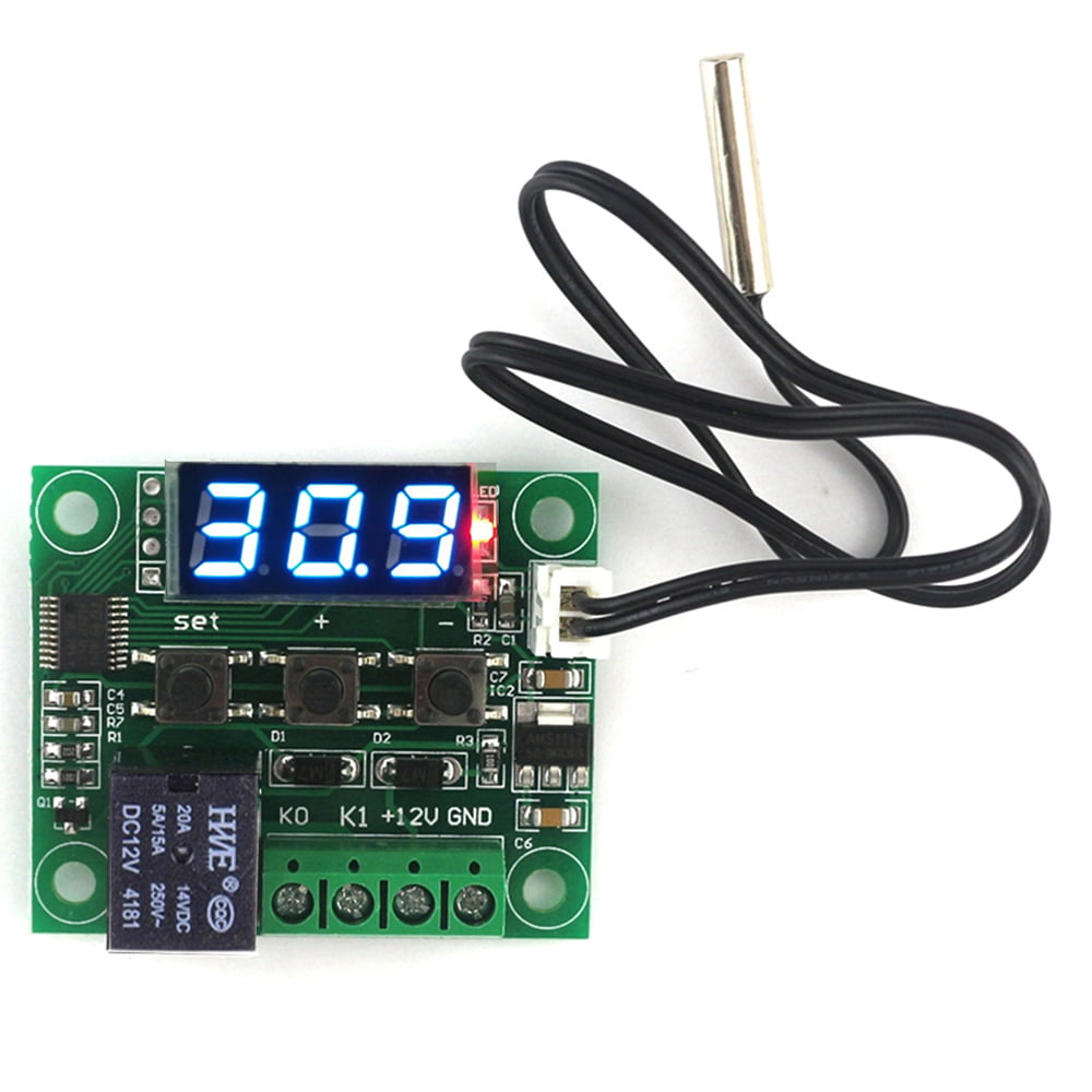 DC 12V Blue Digital LED Temperature Controller Thermostat  Relay Switch Probe 