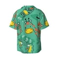 thumbnail image 6 of Lsque Funny Animals in Jungle print Men's Cuban Collar Short Sleeve Shirt Summer Beachwear Casual Button Down Fashionable Vacation Leisure Shirt-XX-Large, 6 of 7