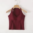 thumbnail image 2 of Racerback Tank Tops for Women Built in Bra Sleeveless Crop Top Deep V Neck Stretchy Slim Fitted Undershirts, 2 of 6