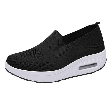 

JINMGG Sneakers for Women Plus Clearance Fashion Women Mesh Casual Shoe Thick Bottom Rocking Shoe Student Working Black 38