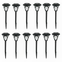 Maraawa 12 Packs Solar Pathway Ground LED Lights 12 Hrs Landscape Waterproof Garden Lighting for Yard Patio Walkway Outdoor, Warm White