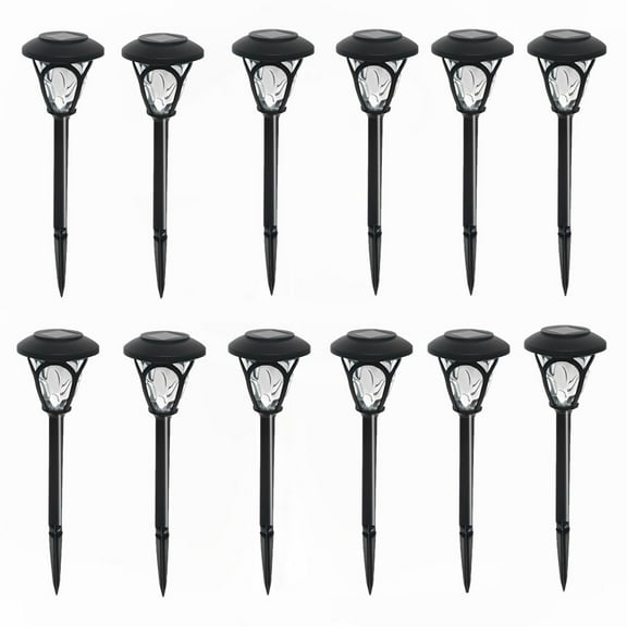 Maraawa 12 Packs Solar Pathway Ground LED Lights 12 Hrs Landscape Waterproof Garden Lighting for Yard Patio Walkway Outdoor, Warm White