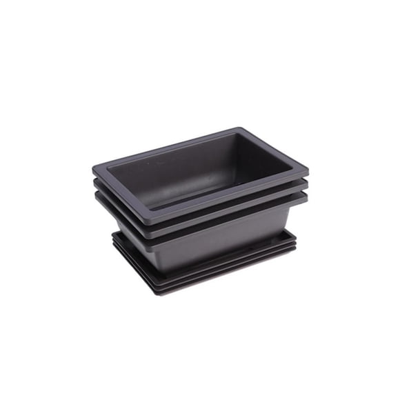 Riwesomey 3 uds maceta de plástico cuadrado flor Bonsai Bowl vivero macetas con bandejas para decoración de jardín Jardín y Patio Riwesomey TO003923-00