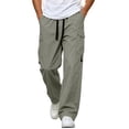 thumbnail image 3 of cllios Cargo Pants for Men Loose Fit Straight Leg Trousers Quick Dry Lightweight Casual Work Pants with Flap Pockets m-4xl, 3 of 10