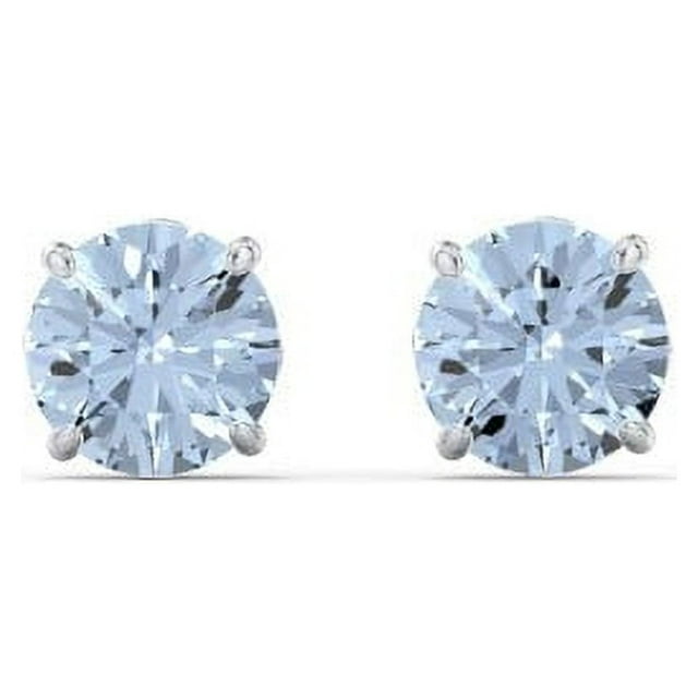 1 Carat Solitaire Stud Earrings in Sterling Silver