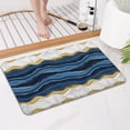 thumbnail image 4 of Blue Gold Wave Marble Pattern Bathroom Rugs Mat,Non Slip Microfiber Bathroom Rug,Rubber Backing,Soft Bathroom Mats for Bathroom Floor,Tub and Shower,17x27in(43x68cm), 4 of 5
