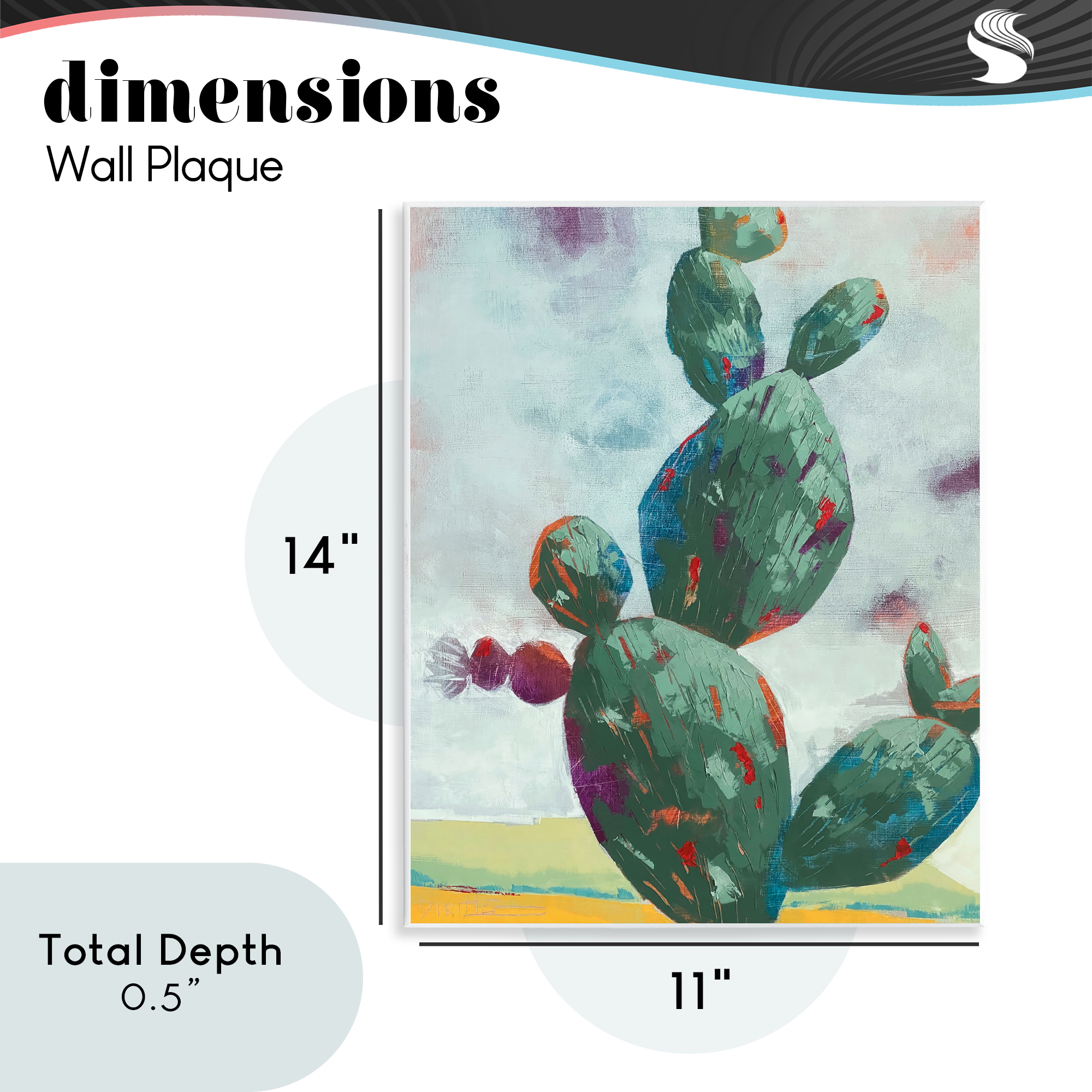 Stand Tall Rounded Cacti Wall Plaque Art, design by Dianna Fritzler