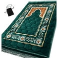 thumbnail image 1 of Alfombra de oración Islamika acolchada muy gruesa para hombre y mujer, color verde, 1 of 5
