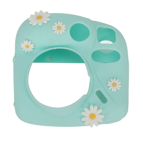 Camera Silicone Case, Cute Camera Protective Case With Adjustable Shoulder Strap For Outdoor For Birthday Parties Pink Dessert,Purple Fruit,Blue Daisy,Blue Plant