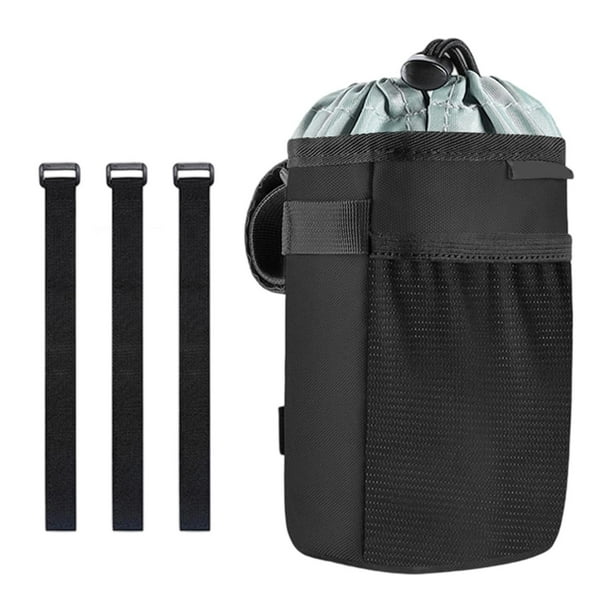 Bolsa portabotellas para bicicleta Portavasos para manillar de bicicleta Negro