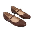 thumbnail image 5 of Miluxas Womens Ballet Mary Jane Flats Shoes Adjustable Strap Closed Toe Chic Footwear Brown 8.5(41), 5 of 9