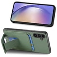 thumbnail image 5 of Magnetic Carbon Fiber Case for Samsung Galaxy A54 5G with Holder Kickstand, Fiber Texture Wallet Phone Case with Card Holder Durable Military Grade Protection Cover for Galaxy A54 5G, Green, 5 of 10