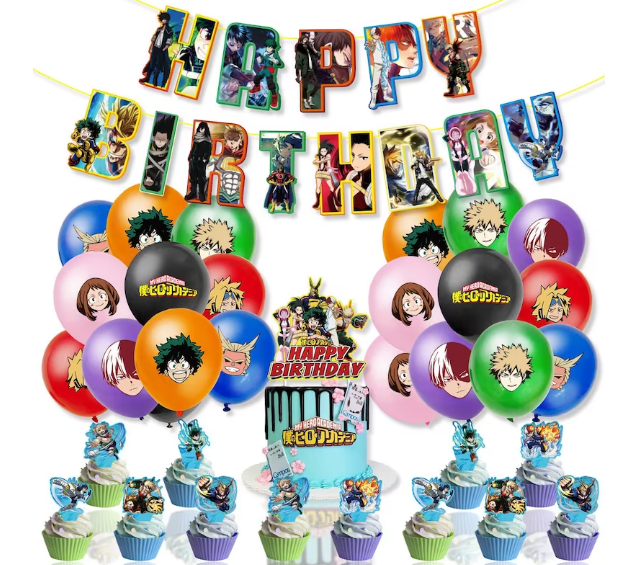 Buy 112 Pcs Anime Party Decorations for Kids Birthday, Anime Party supplies  Includes Birthday Banner, Cake Topper,Cupcake Toppers, Latex Balloons,  Guard Forehead, Anime Stickers Online at desertcartINDIA