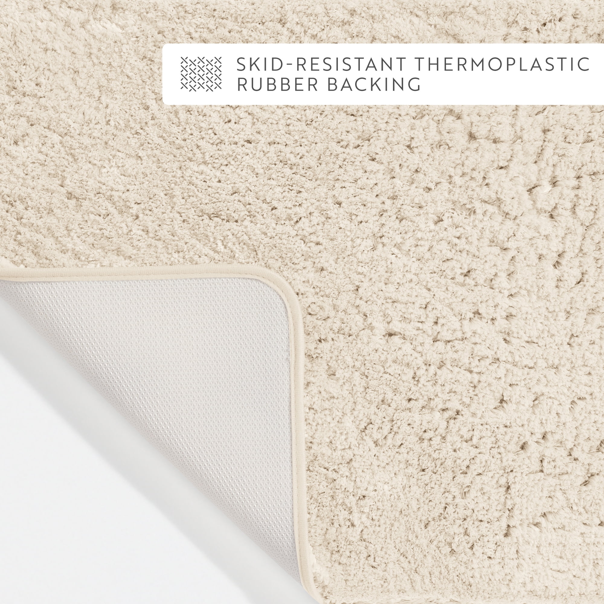 Plush Absorbent Bath Mat Rug with Anti-Skid Rubber Backing - Comfort Canopy