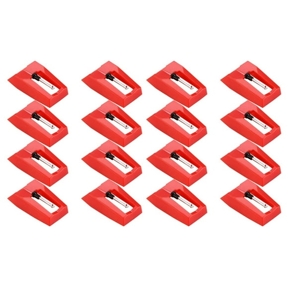16 Pcs Record Player Needle Turntable Diamond Replacement Stylus Needles for Vinyl Record Player,16 x Replacement stylus needles,red