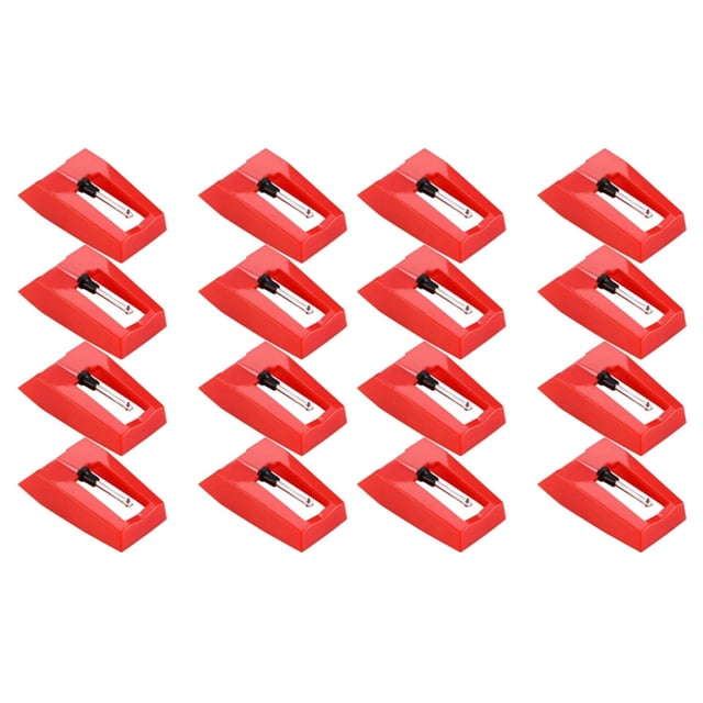 16 Pcs Record Player Needle Turntable Diamond Replacement Stylus Needles for Vinyl Record Player,16 x Replacement stylus needles,red