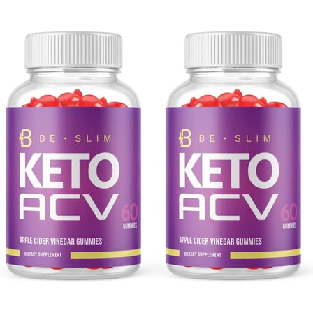 (2 Pack) Be Slim Keto ACV Gummies - Supplement for Weight Loss - Energy & Focus Boosting Dietary Supplements for Weight Management & Metabolism - Fat Burn - 120 Gummies