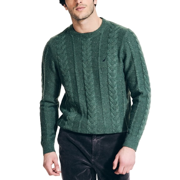 Nautica Men's Cable Knit Pullover Crewneck Sweater Arctic Fern Green XL