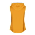 thumbnail image 4 of Htigea Women's Sleeveless Hoodies Summer Casual Hooded Tank Tops Drawstring Sport Tanks Loose Fit Pullover Undershirts Yellow,3XL, 4 of 4