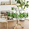 thumbnail image 4 of St. Patricks Day Tablecloth 60×60 Inch Round, Clover Shamrock Hat White Washable Table Cover for Party Picnic Dinner Decor, 4 of 6