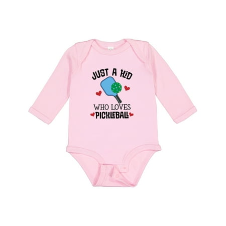 

Inktastic Pickleball Kid Who Loves Gift Baby Boy or Baby Girl Long Sleeve Bodysuit