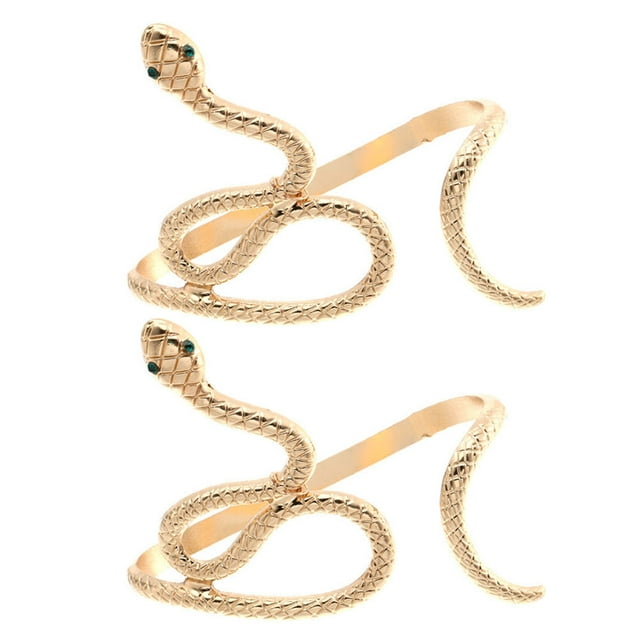 2PCS Vintage Creative Snake Shape Hand Palm Bracelet Open Cuff Women Jewelry