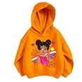 thumbnail image 4 of Oiyii Big Girl's Anime Graphic Hoodie For Big Girls Long Sleeve Messy Bun Leopard Bow Print Play Casual Hooded Sweatshirt,Gold, 4 of 4