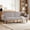 Gray, variant on Ebello 81" Mid-Century Corduroy Roll Arm Loveseat, Wood Frame Sofa, Convertible Futon Sofa Bed with 3 Position Adjustable Backrest for Living Room,Navy Blue
