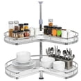 thumbnail image 5 of golytefs 28inch 2Tier Kidney Corner Cabinet Lazy Susan Adjustable Height for Blind Shelf, 5 of 9
